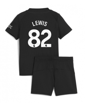 Billige Fotballdrakt Manchester City Rico Lewis #82 Replika Bortedraktsett Barn 2025-26 Kortermet (med bukser)